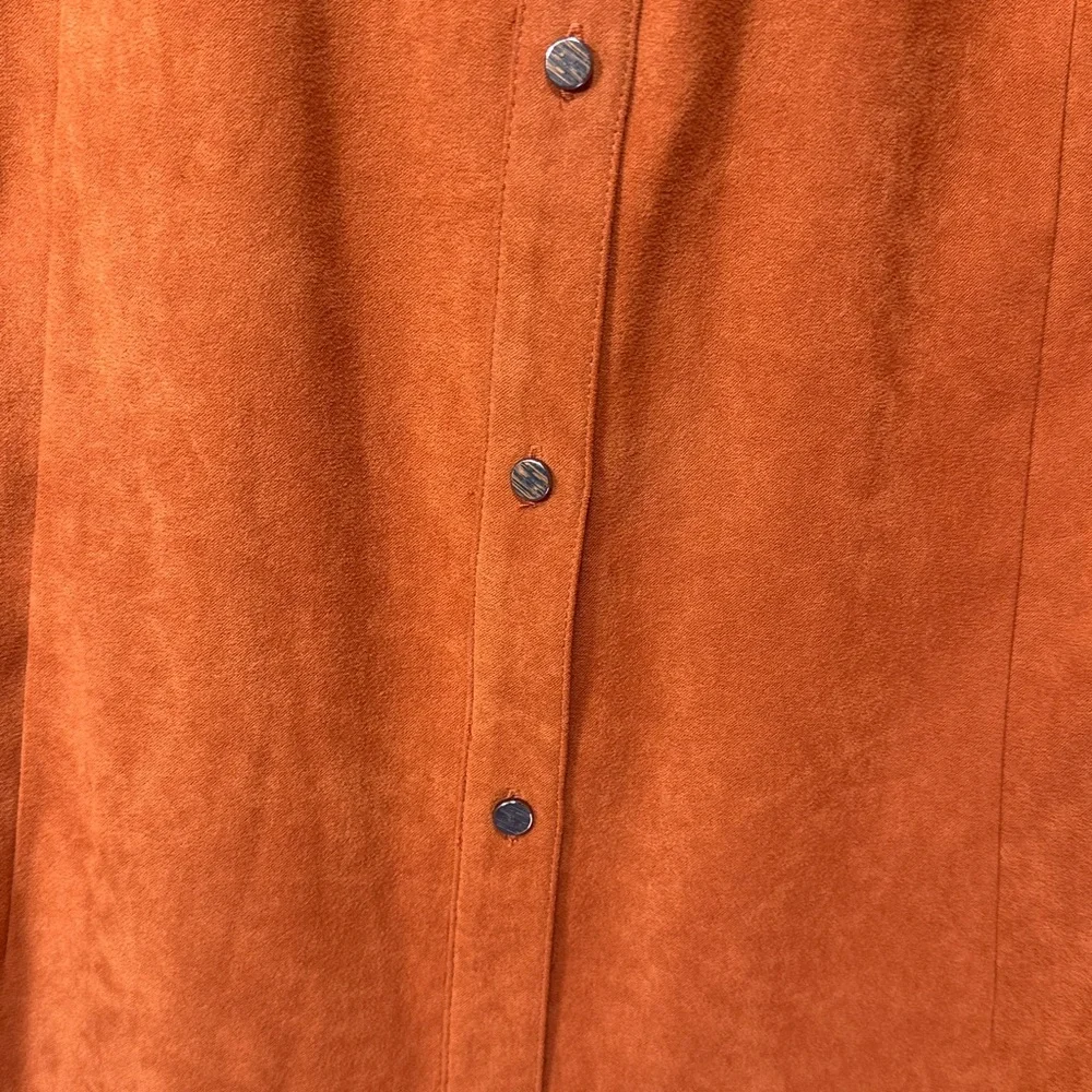 CJ Banks Rust Button-Down Shirt - Picture 4 of 12